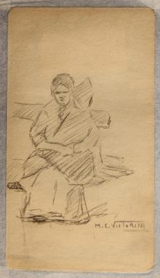 Estudio femenino. Mujer sentada