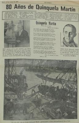 Primero de marzo de 1970, Quinquela cumple 80 años.