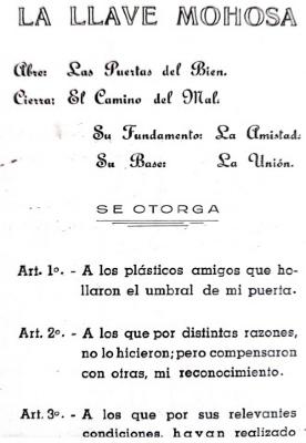 Invitación a la entrega de la ¨llave mohosa¨ a Quinquela Martín