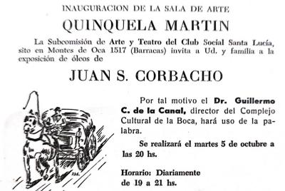 Invitación a la exposición de Juan S. Corbacho