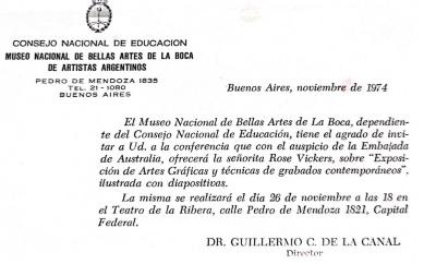 Invitación a la conferencia de Rose Vickers